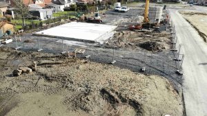 12.03.2021 Die Bodenplatte des ersten Doppelhauses ist betoniert
