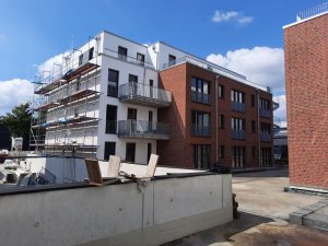 31.08.2021 Ein Teil von Haus 1 steht noch im Gerüst